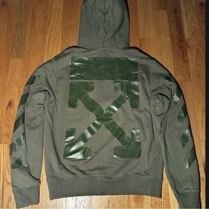 Off-White Military Green Runway Hoodie